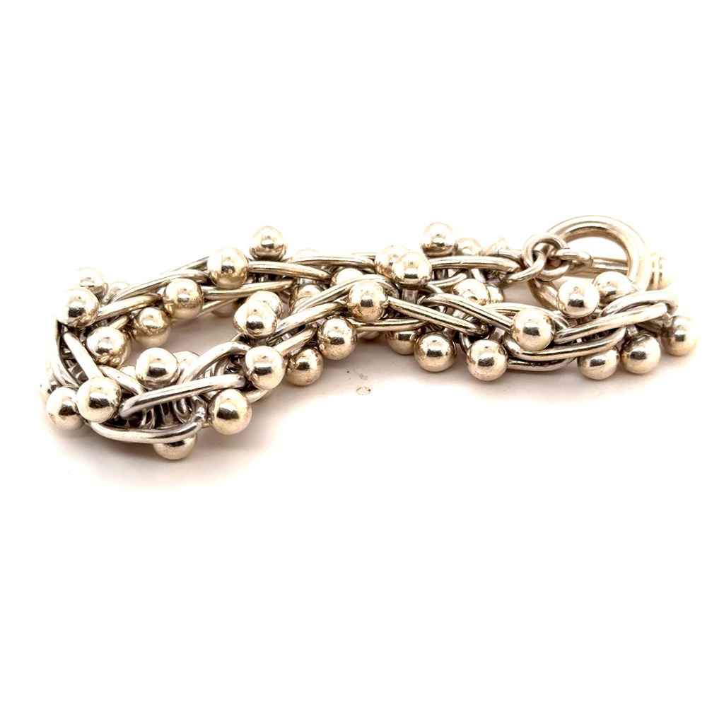Silpada Sterling Silver Multi Strand Bead Toggle Bracelet 8.5 Inch 75.1g B1266 - Picture 6 of 8